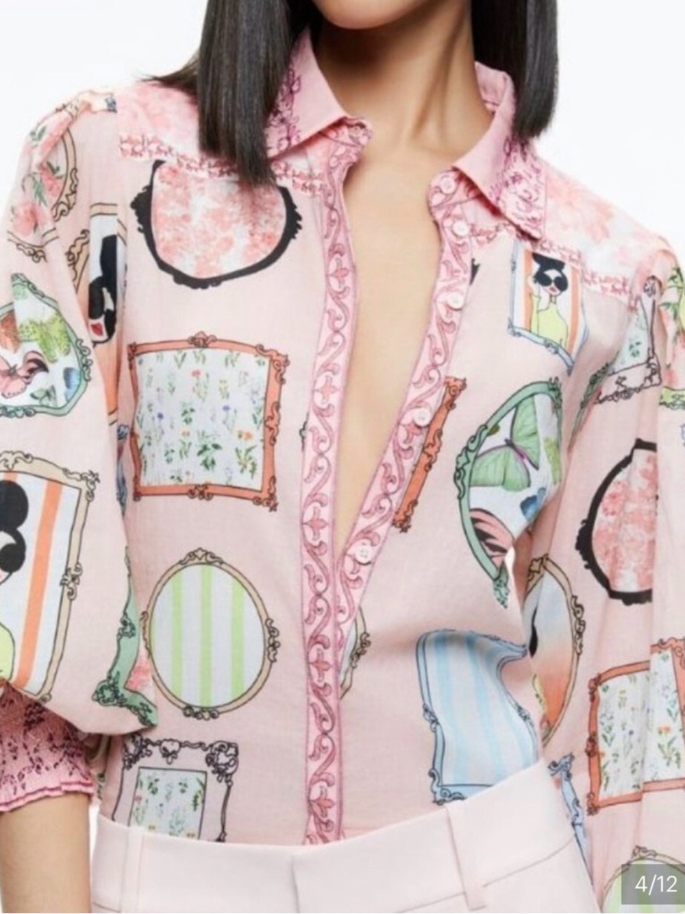 Alice + Olivia Tiffie Blouse - Picture 3 of 8